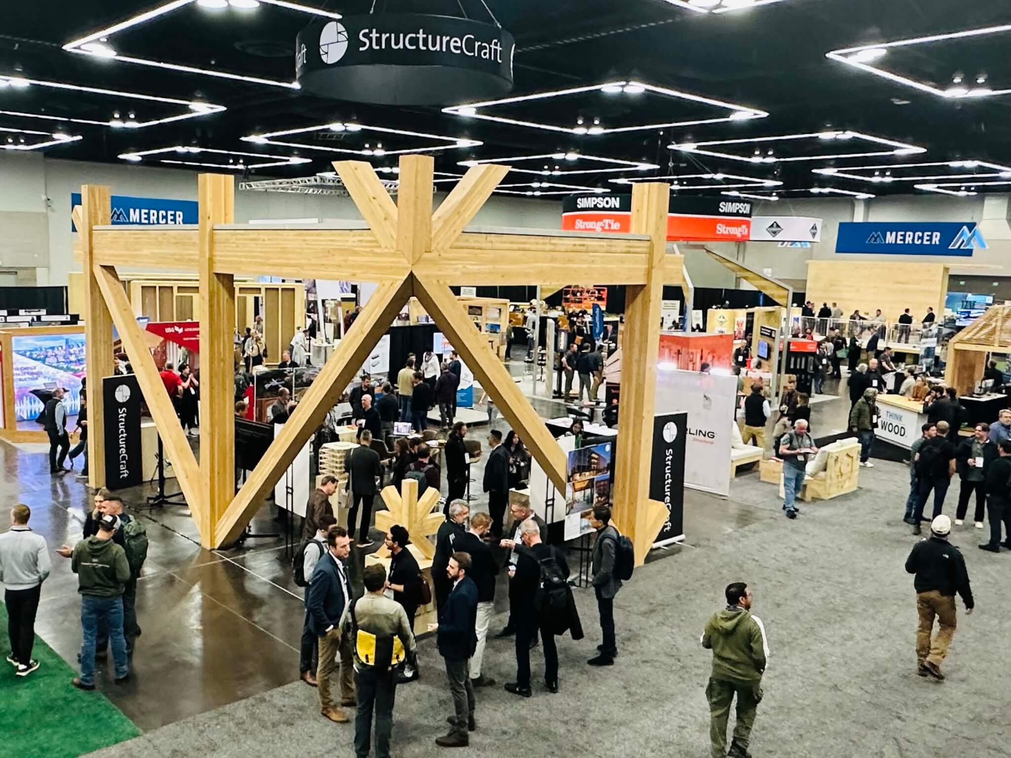 mass timber construction on the floor of conference