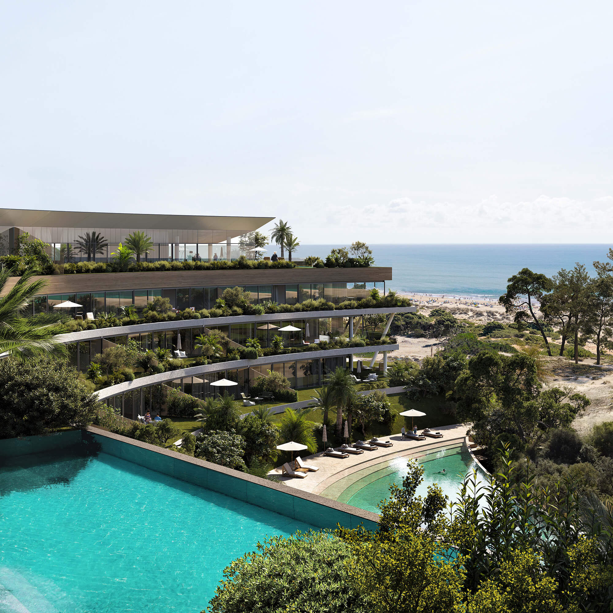 Médano El Pinar with rooftop pool and ocean view