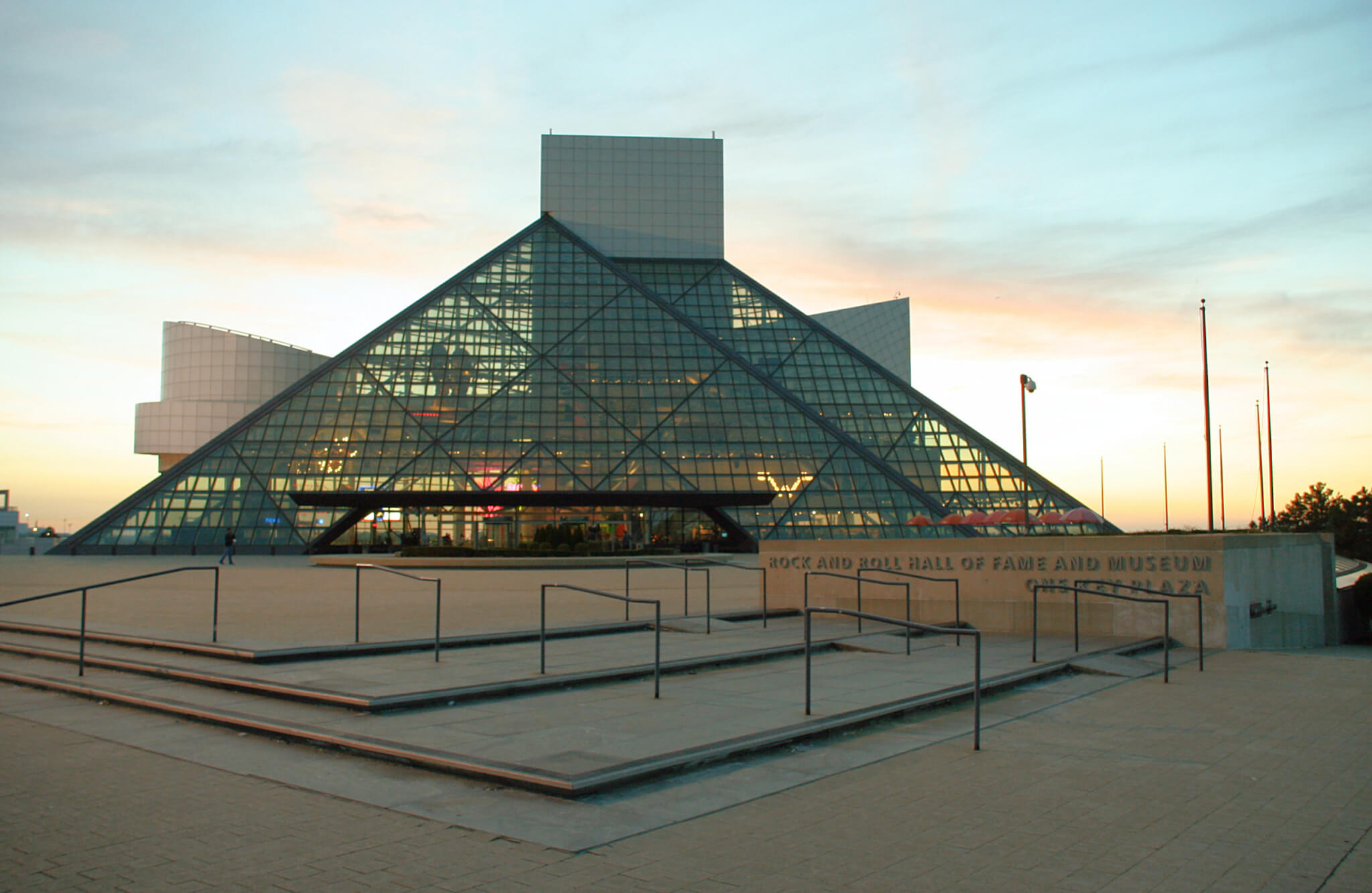 Rock and roll hall of fame sunset