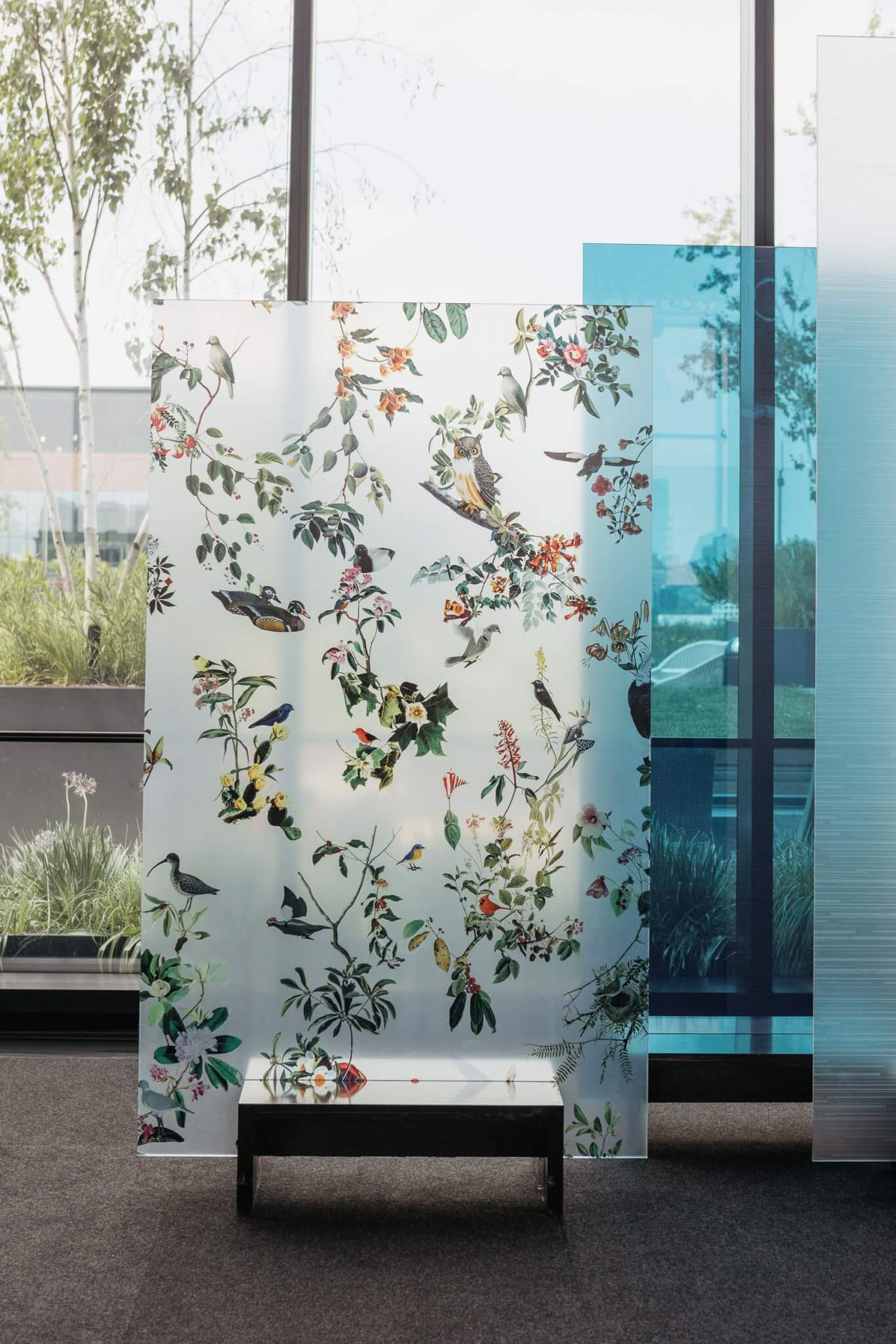 floral glass wall