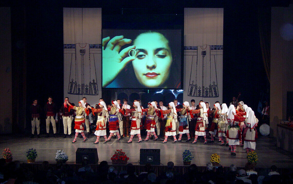 a performance on stage in Universal Hall