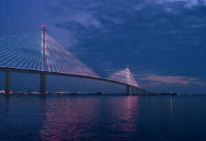 rendering of Francis Scott Key Bridge at night
