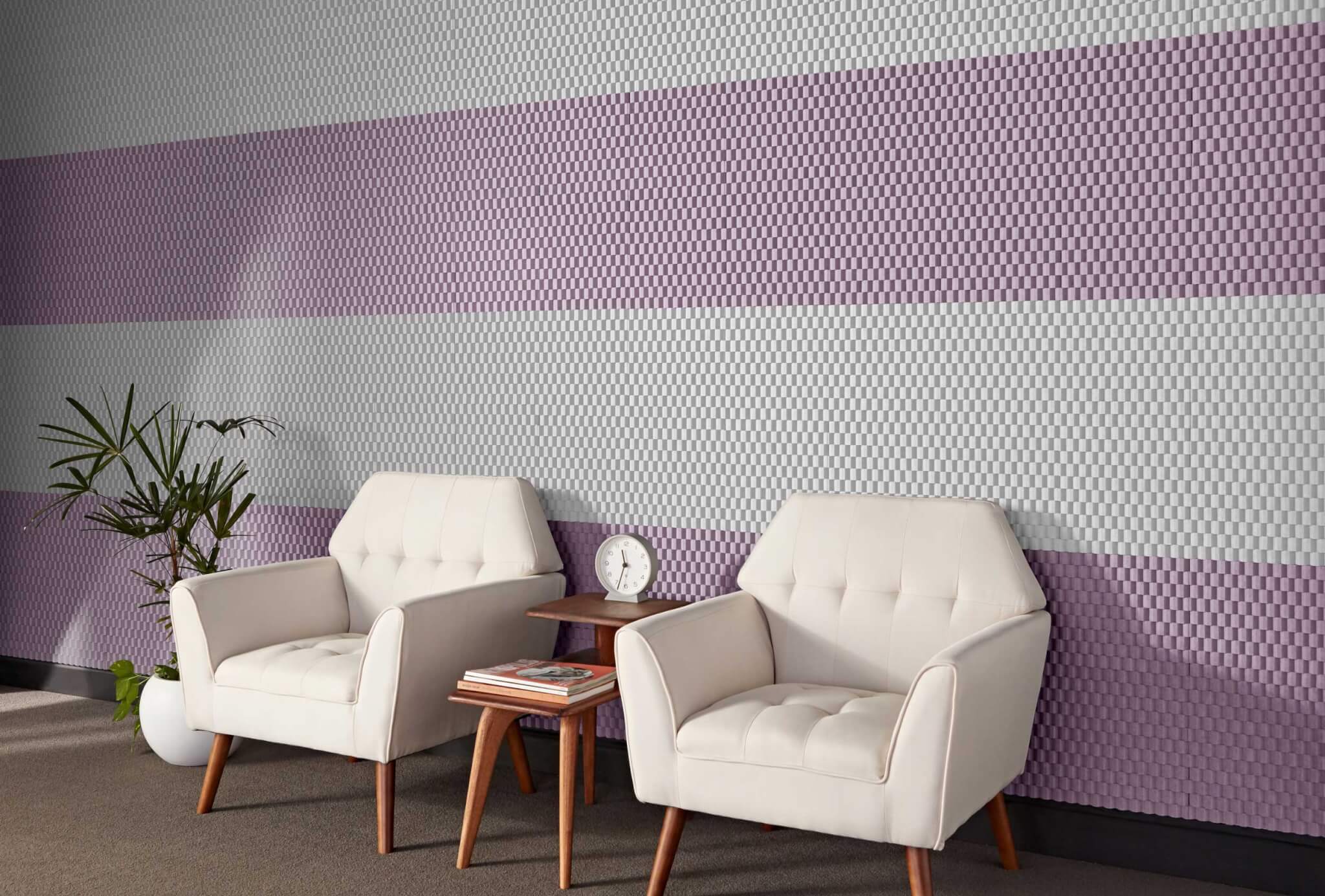 chairs against purple wall